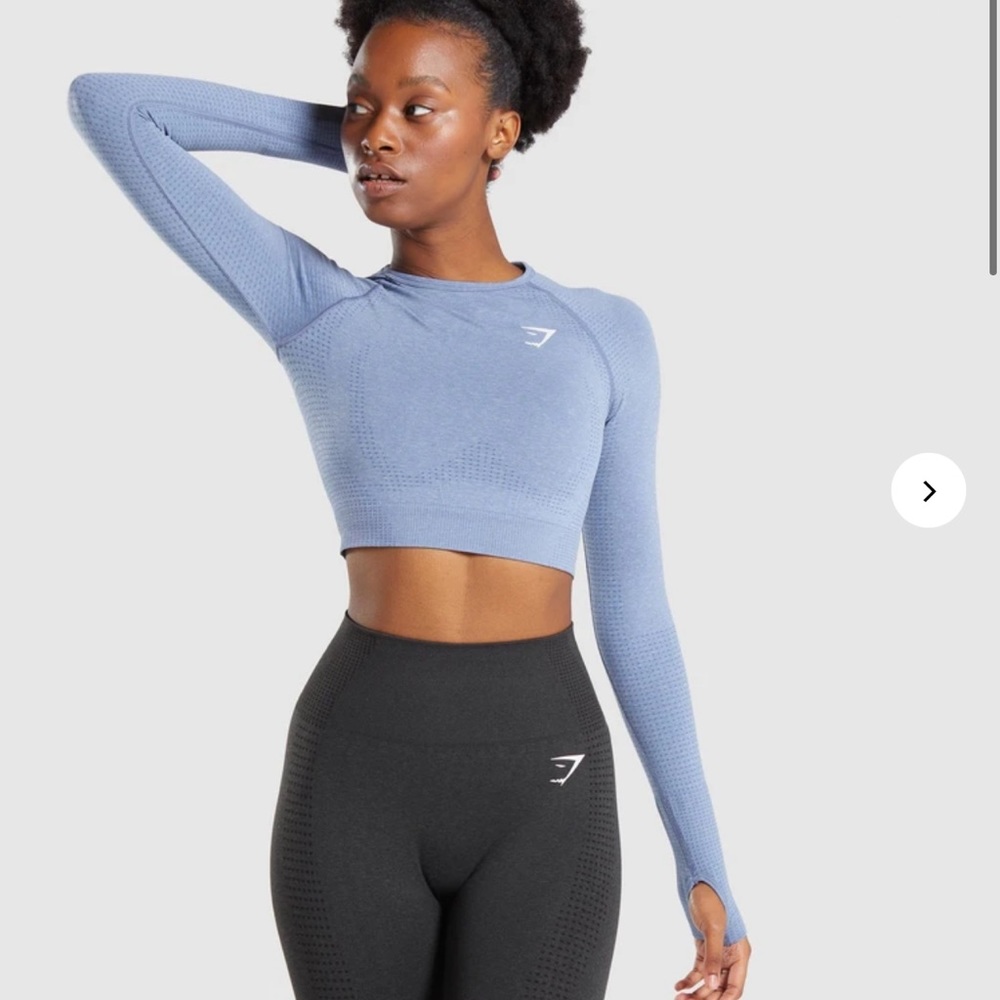 Gymshark Vital Seamless 2.0 Crop Top Blue Marl